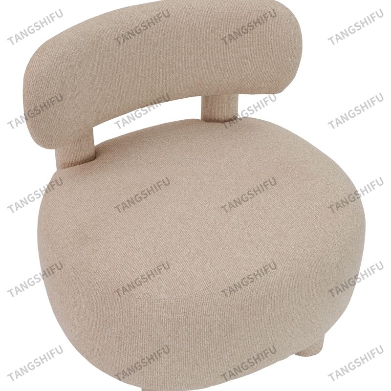 Round Beige Accent Chair