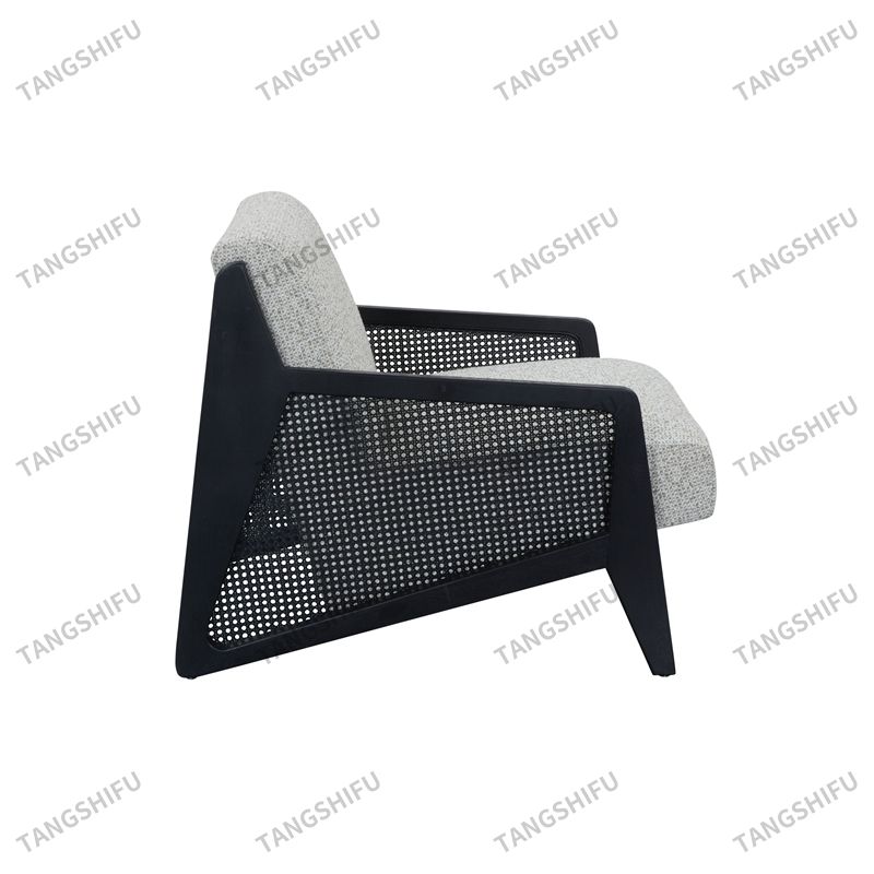 Black Rattan Armchair