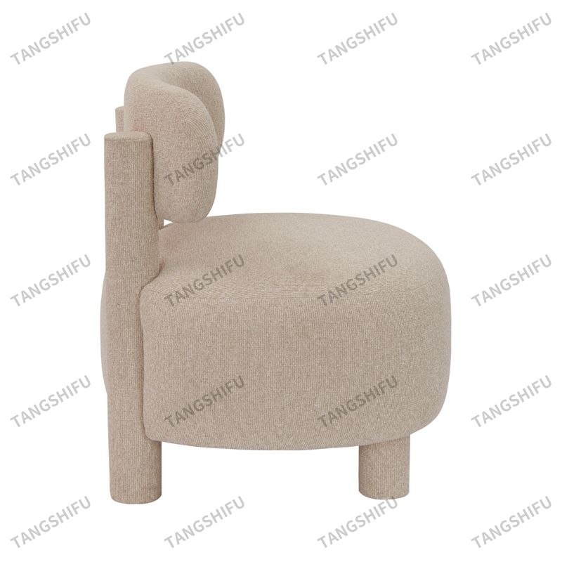 Round Beige Accent Chair