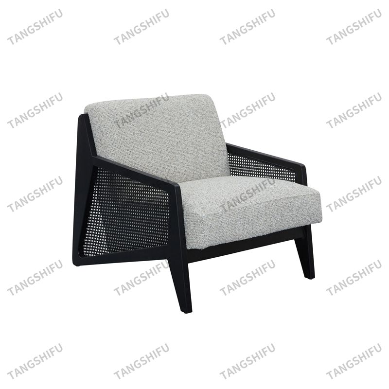 Black Rattan Armchair