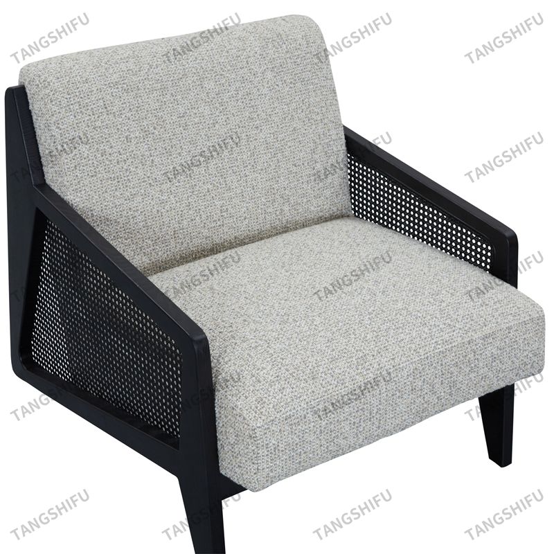 Black Rattan Armchair